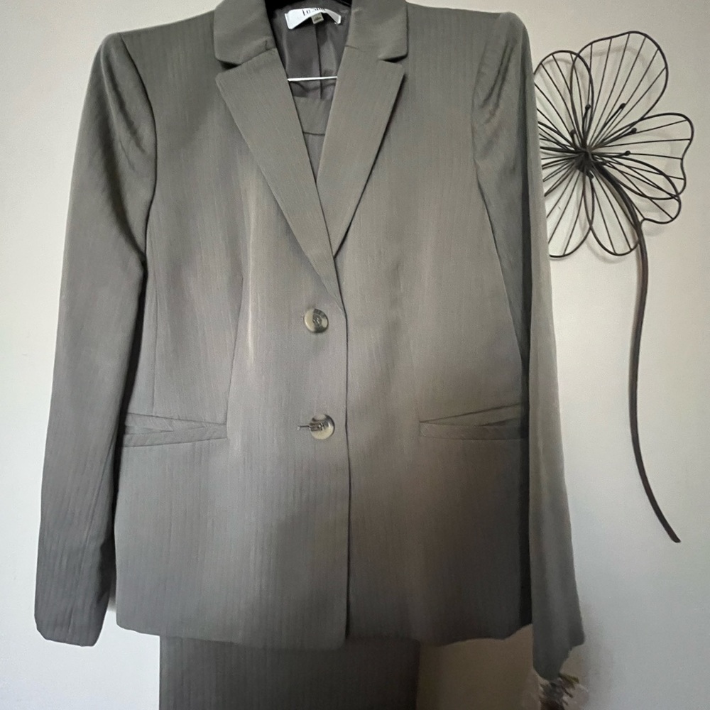 New women’s pantsuit with double button blazer and wide leg dress pants